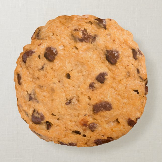 Chocolate Chip Cookie Round Pillow (Front)