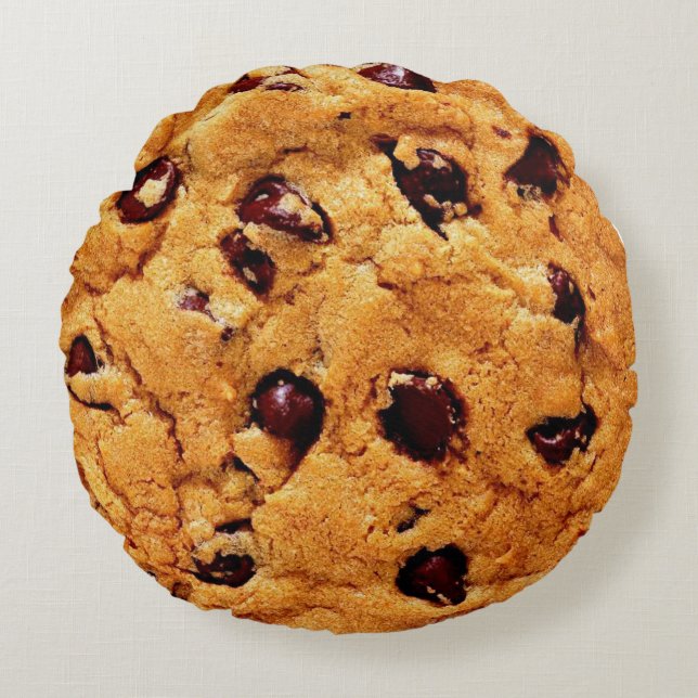chocolate chip cookie round pillow (Front)