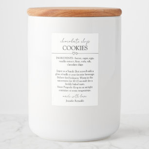 Chocolate Chip Cookie Simple Food Label