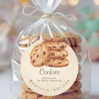 Chocolate Chip Cookie Stack Kraft Watercolor