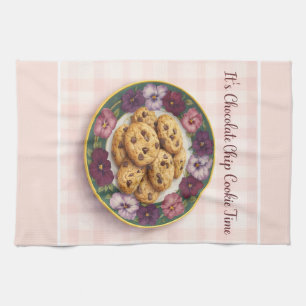 Chocolate Chip Cookie Tea Towel Vintage Pansies