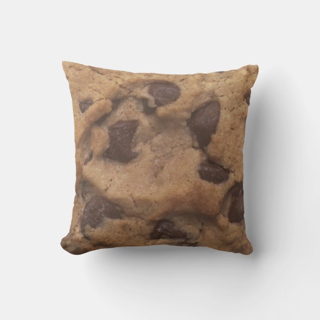 Chocolate Chip Cookie Throw Pillow (Front)