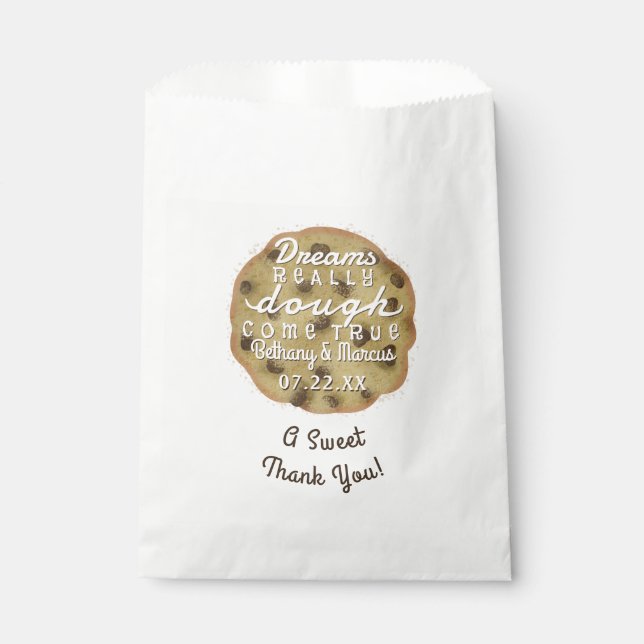 Chocolate Chip Cookie Wedding Treats Dreams Dough Favour Bag (Front)