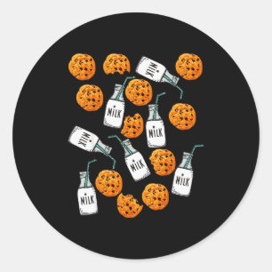 Chocolate Chip Cookies And Milk Funny Costume  Classic Round Sticker