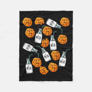 Chocolate Chip Cookies And Milk Funny Costume Fleece Blanket