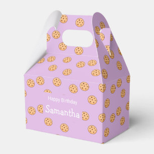 Chocolate chip cookies birthday purple  favor box
