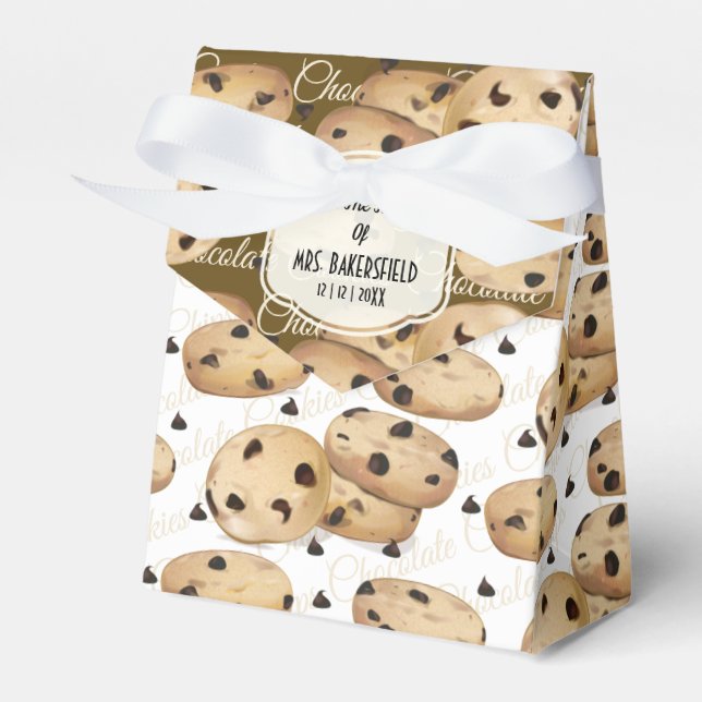 Chocolate Chip Cookies Pastry Chef Favor Box (Front Side)