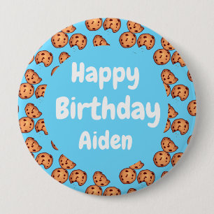 Chocolate Chip Cookies Pattern Balloon 4 Inch Round Button