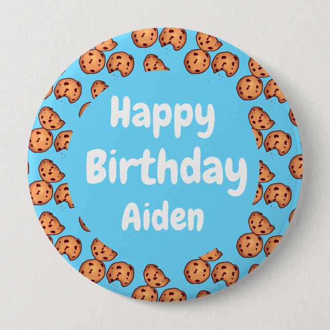 Chocolate Chip Cookies Pattern Balloon 4 Inch Round Button (Front)