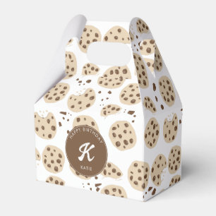 Chocolate Chip Cookies Pattern Birthday Party Favor Box