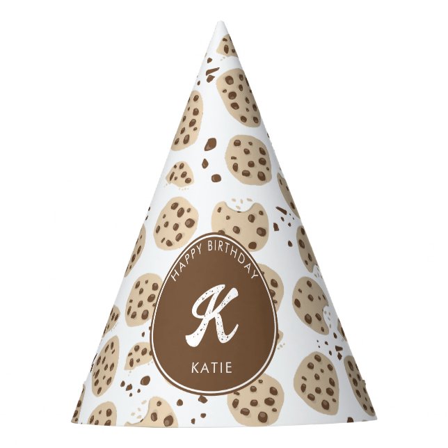 Chocolate Chip Cookies Pattern Birthday Party Hat (Front)
