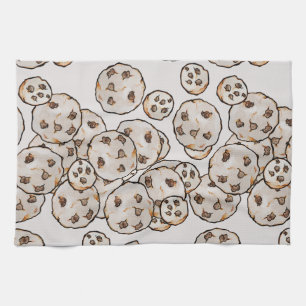 Chocolate Chip Cookies Pattern Kitchen Towel