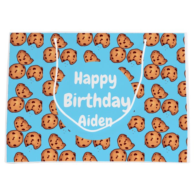 Chocolate Chip Cookies Pattern  Large Gift Bag (Front)