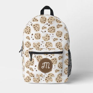 Chocolate Chip Cookies Pattern Monogram School Printed Backpack