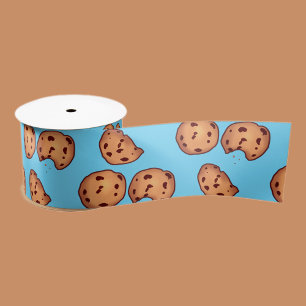 Chocolate Chip Cookies Pattern Satin Ribbon