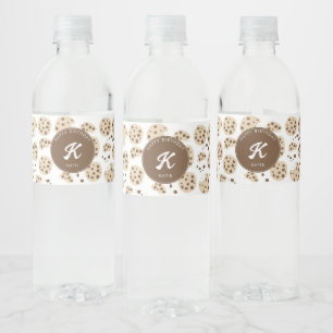 Chocolate Chip Cookies Pattern Water Bottle Label