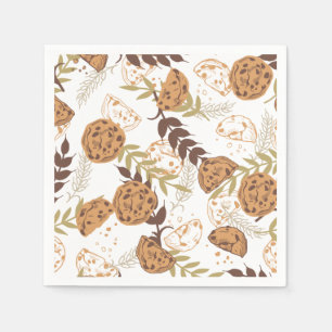 chocolate chip cookies pattern white ver napkin