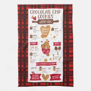 Chocolate Chip Cookies Recipe Festive Christmas Kitchen Towel
