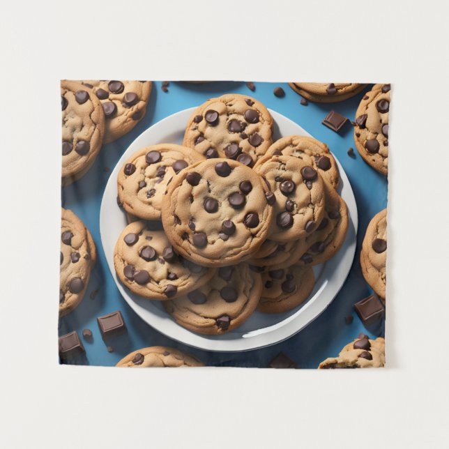 Chocolate Chip Cookies Tapestry (Front (Horizontal))