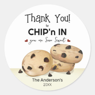 Chocolate Chip Cookies Thank You Baking Gift Classic Round Sticker