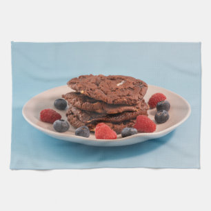 Chocolate Chip Cookies With Berries Food Photo Kitchen Towel