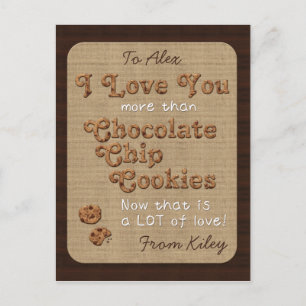 Chocolate Chip Crispy Yummy Cookies Golden Brown Postcard