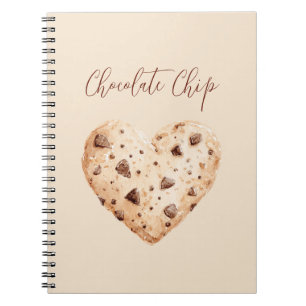 Chocolate Chip Heart Cookie Notebook