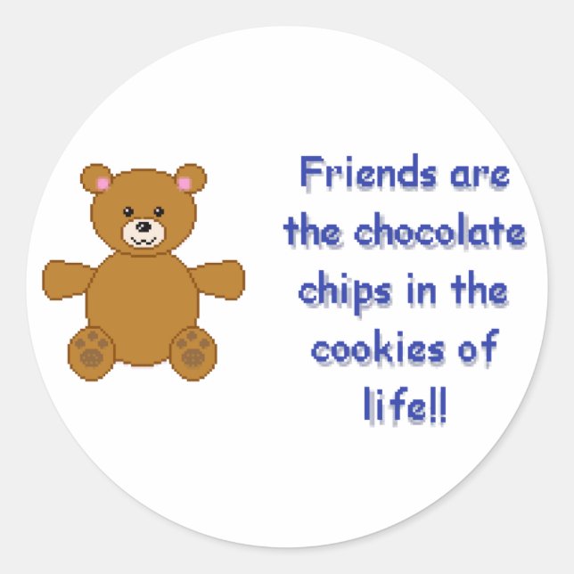 Chocolate Chips Classic Round Sticker (Front)