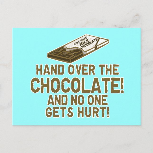 Chocolate Chocoholic Postcard (Front)