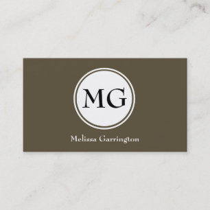 Chocolate Circle Monogram Custom Business Cards