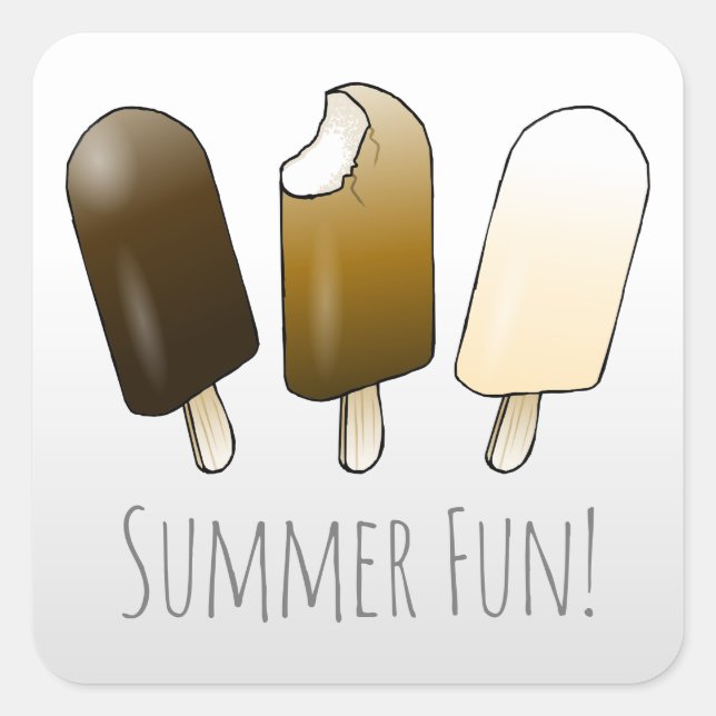Chocolate Coated Ice Cream Bars Square Sticker (Front)