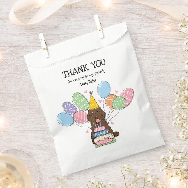 Chocolate Cockapoo Cavapoo Birthday Party  Favour Bag (Clipped)