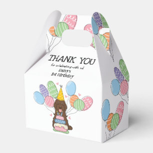 Chocolate Cockapoo Cavapoo Birthday Thank You Favor Box