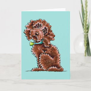 Chocolate Cockapoo Heart Collar Card