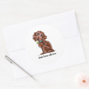 Chocolate Cockapoo Personalized Classic Round Sticker