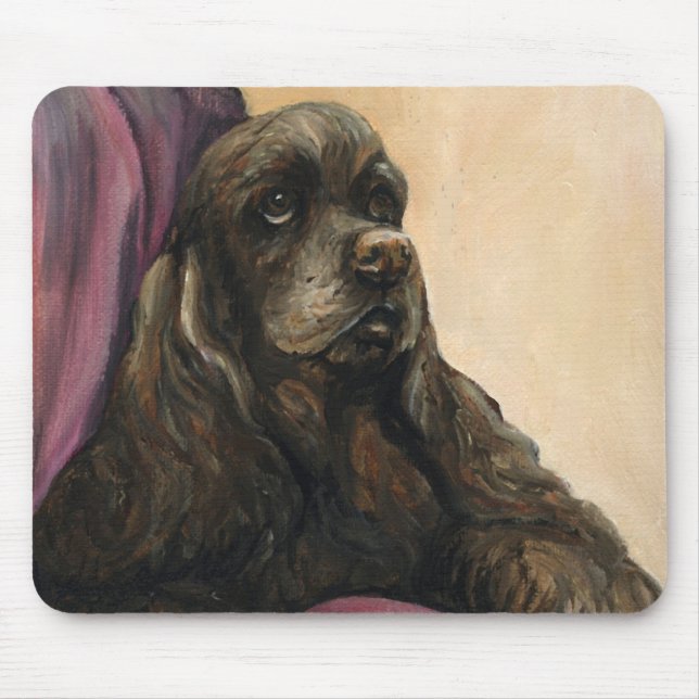 "Chocolate Cocker Spaniel" Art Mouse Pad (Front)