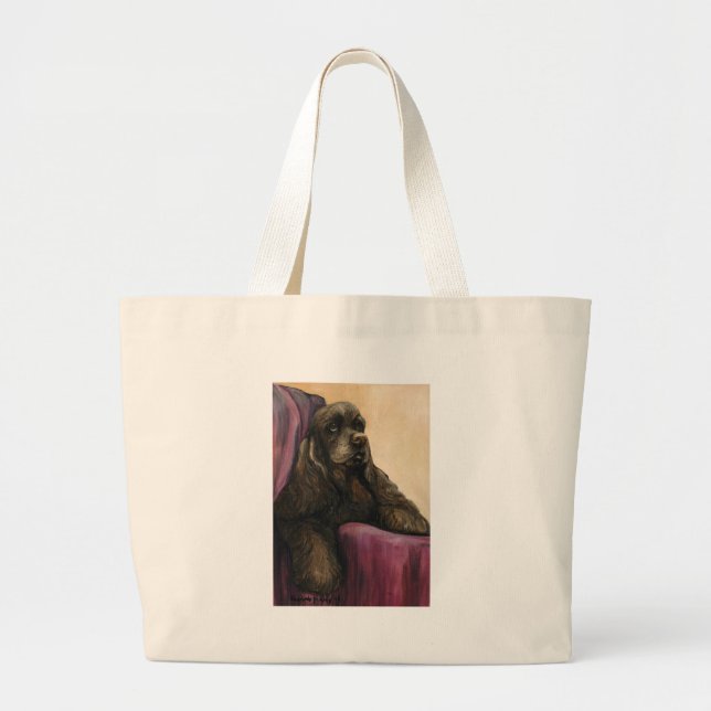 "Chocolate Cocker Spaniel" Dog Art Tote Bag (Front)