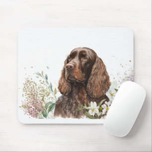 Chocolate Cocker Spaniel in Lilacs  Mouse Pad