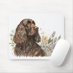 Chocolate Cocker Spaniel in Lilacs Mouse Pad