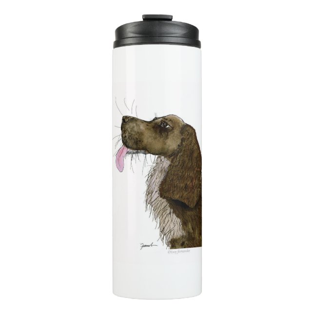 chocolate cocker spaniel portrait thermal tumbler (Front)