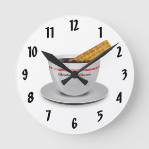 Chocolate con Churro Round Clock