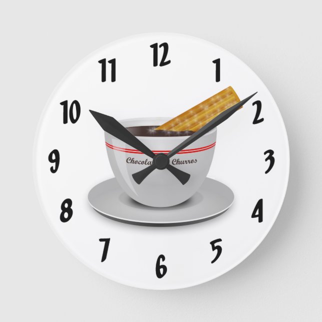 Chocolate con Churro Round Clock (Front)