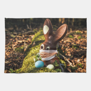 Chocolate Corona Easter Bunny Kitchen Towel