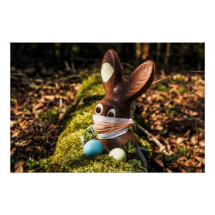 Chocolate Corona Easter Bunny Poster