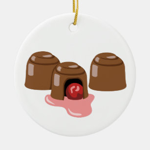 Chocolate Covered Cherries Ceramic Ornament
