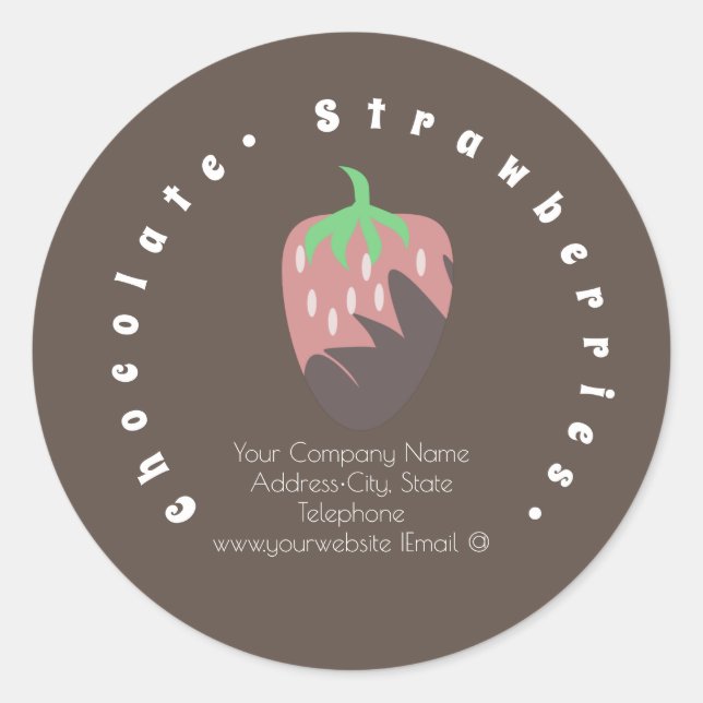 Chocolate Covered Strawberries Business Logo Label (Front)