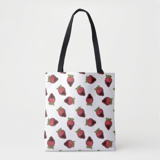 Chocolate-Covered Strawberries Pattern Tote Bag (Front)