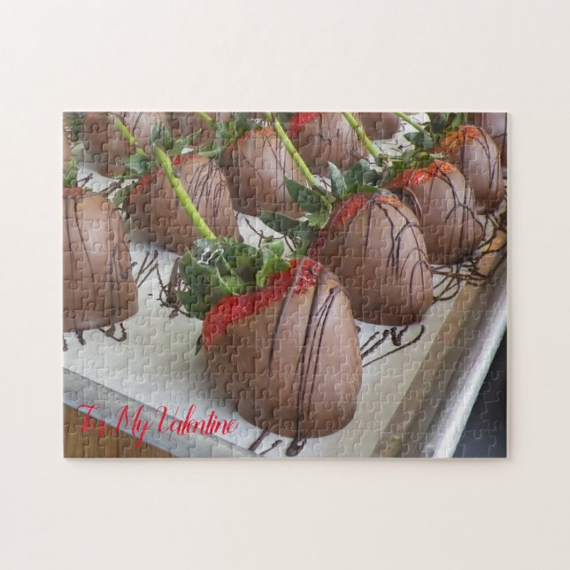 Chocolate Covered Strawberries Valentine Jigsaw Puzzle (Horizontal)
