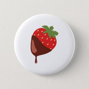 Chocolate Covered Strawberry 2 Inch Round Button