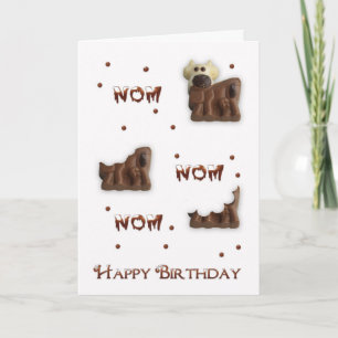 Chocolate Cow Nom Nom Birthday Greeting Card